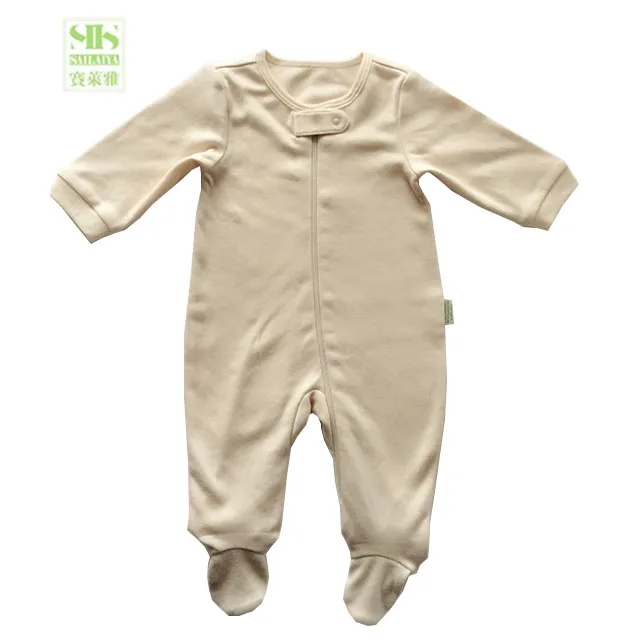 
infant toddlers apparel nature color knitted footed pajamas long sleeves baby romper jumpsuit 