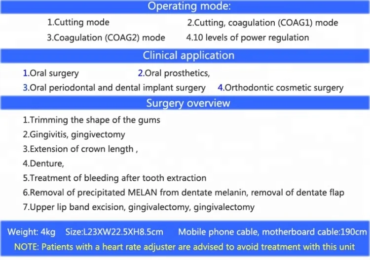 BONART brand ART-E1 oral surgery and dental implant used High frequency dental electrosurgery unit