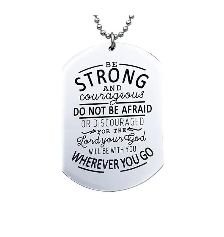 Нержавеющая сталь быть сильным и смелым ожерелья Dog Tag
