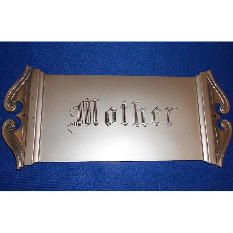 
AT REST Macabre vtg Antique Art Nouveau Funeral Home Casket Plate Plaque Coffin 