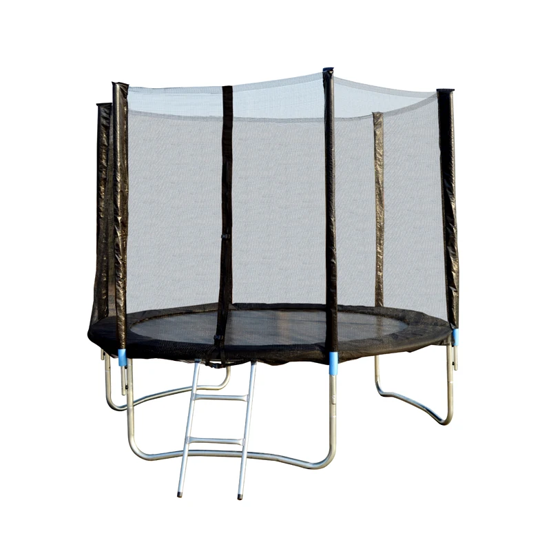 244cm 250cm outdoor gymnastic trampoline with high quality PE safety net