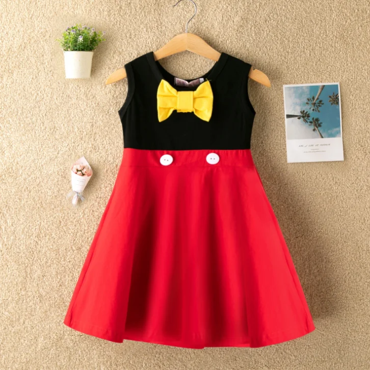 
girls red dress cartoon mini dress mouse dress 