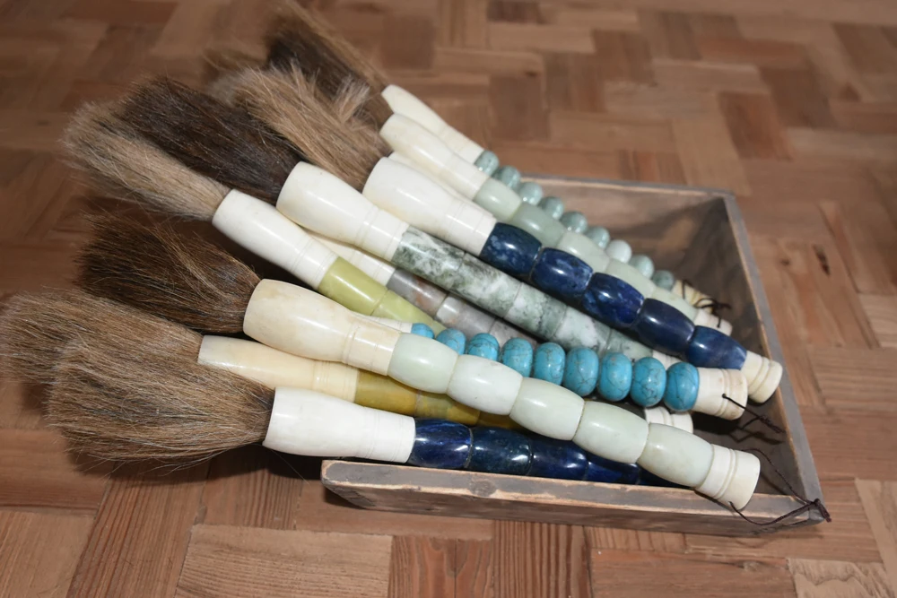 chinese home handcrafts decoration accessories new big calligraphy jade writing brush wholesale