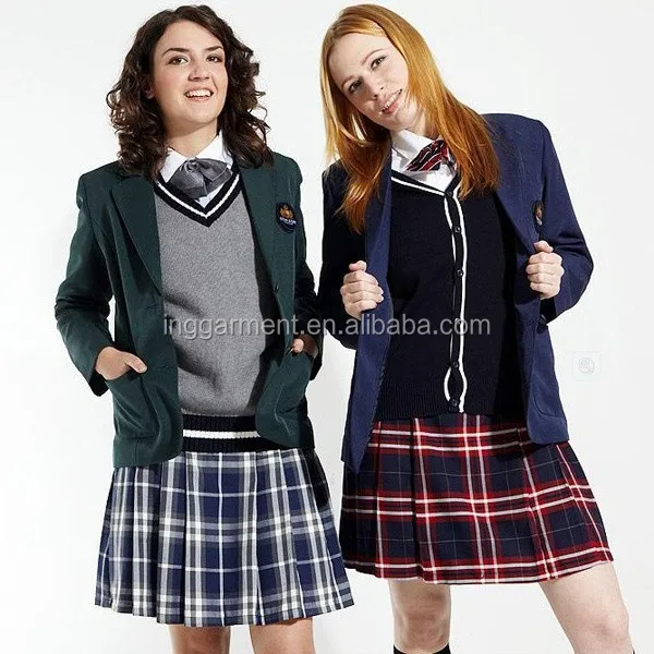 
British Style Two Pockets School uniform Blazers with School badges 