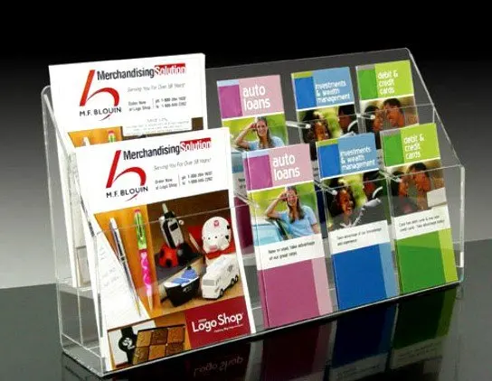 Acrylic Brochure Holder Stand Clear Acrylic A5 Leaflet Dispenser 3 in 1: 155mm (W) x 185mm (H) x 30mm (D)