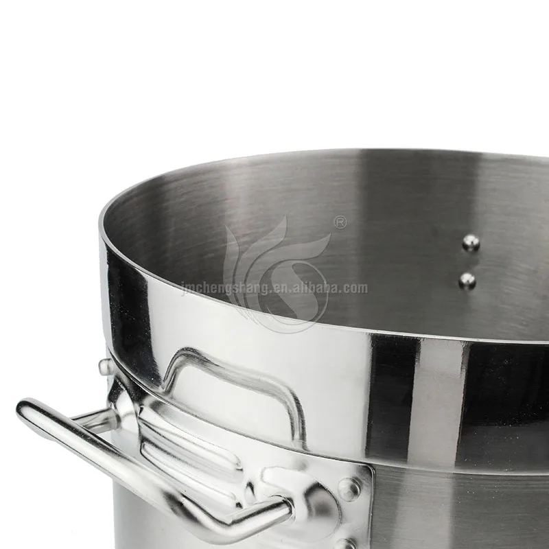 Cookware Large Pot Mirror Polished Hotel Stainless Steel Stock Pot