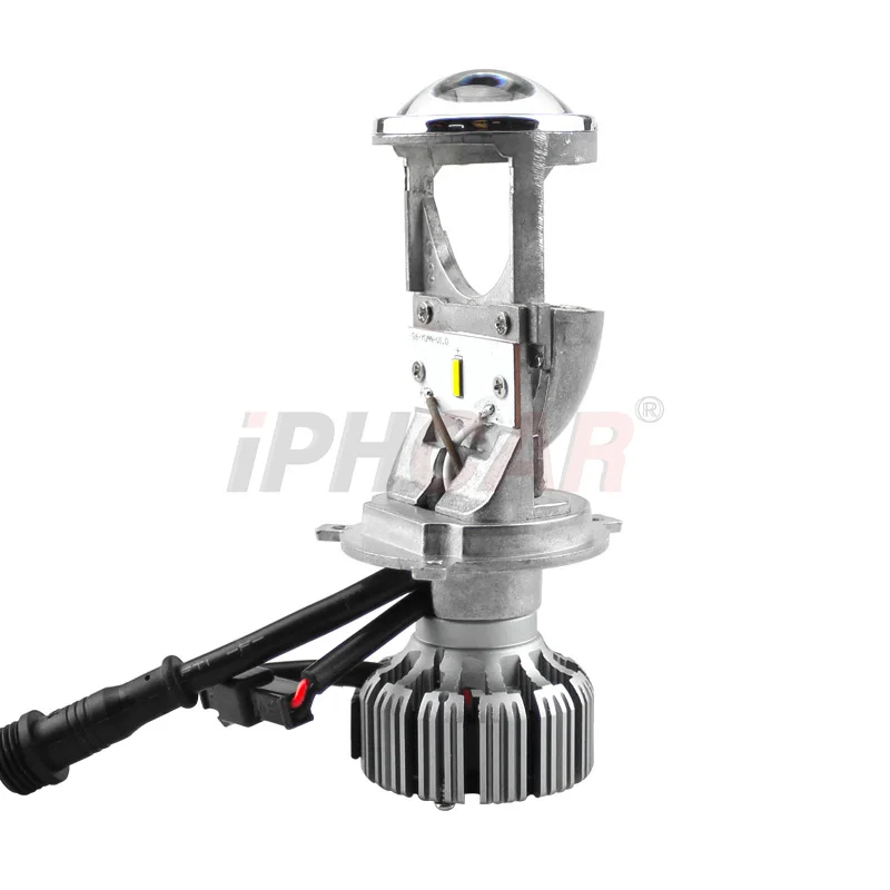 iPHCAR H4 9003 LED Mini Bi-LED Projector 1.5 inch Headlight Lens 60W 5500K Headlamp Retrofit DIY Car Styling High Low Lights