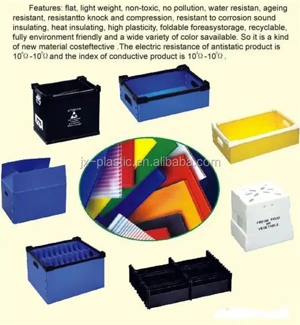 ESD Antistatic Folding Corrugated Plastic Sheet Box, Antistatic Corrugated Box