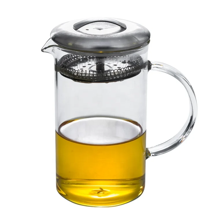 Borosilicate Glass Tea Coffee Pot with 304 Stainless Steel Filter