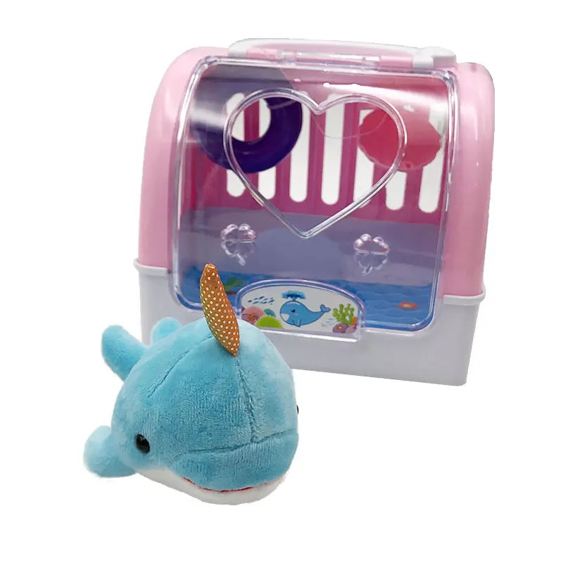 Carry case animal plush toy cute animal soft mini plush toy cartoon stuffed whale toy for kids play