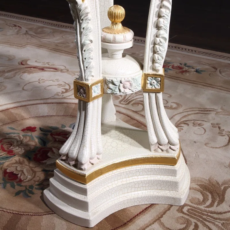 French baroque furniture vase stand handwork gilding golden foil royalty living room furniture