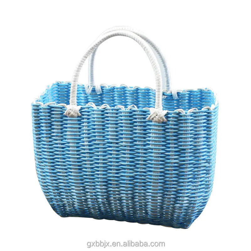 Rattan Storage Basket Customized White Plastic Weave Baskets for Clothes Wholesale Sundries 30x13x21cm Plastic Fruit 2000pcs