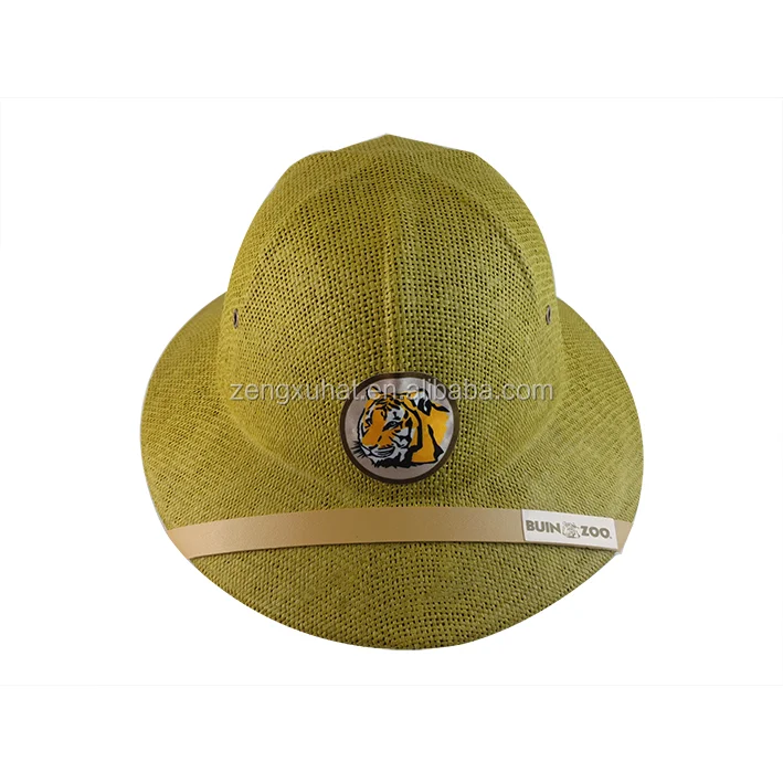 Adults Jungle Safari Helmet Hat Pith Explorer Zoo Keeper Straw Hats Fancy Dress Costume