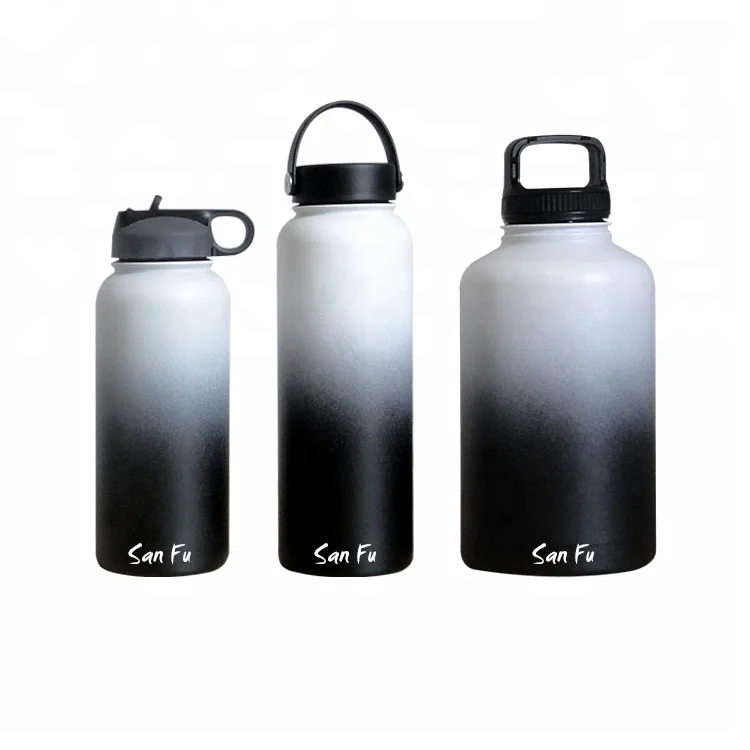 San Fu 18 40 64 OZ  Vacuum Insulated Drinking Bottle Stainless Steel Beer Growler With Straw Lid