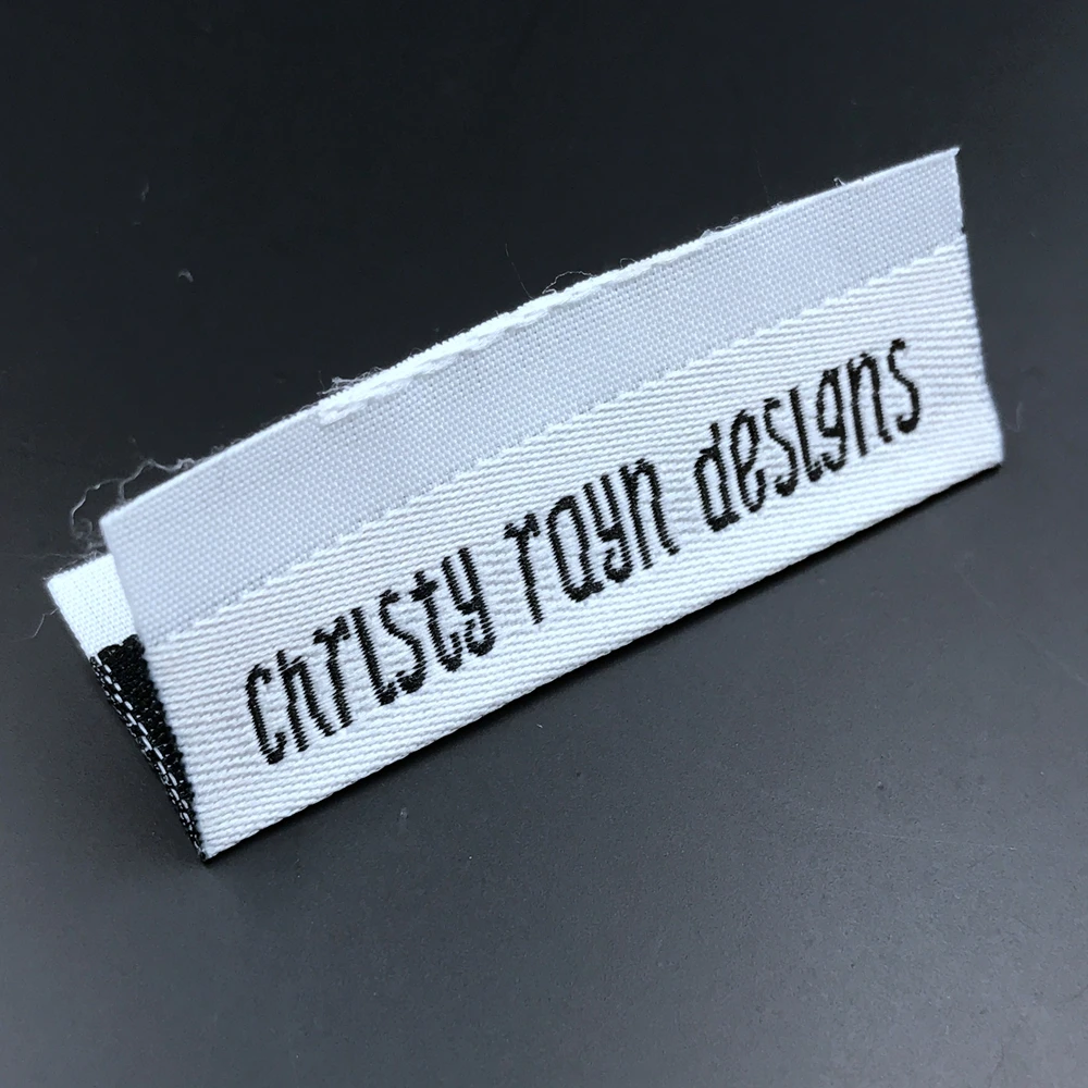 custom woven cloth labelem bossed jacquard  quality recycled satin woven label for clothing