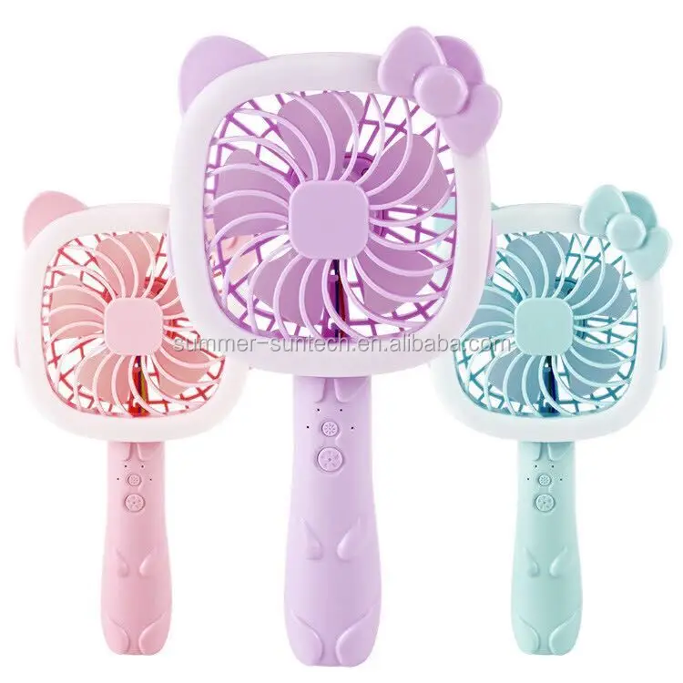 2017 amazon hot sell Mini Hand Held LED Light Fan Battery Operated Customized Message LED Mini Fan