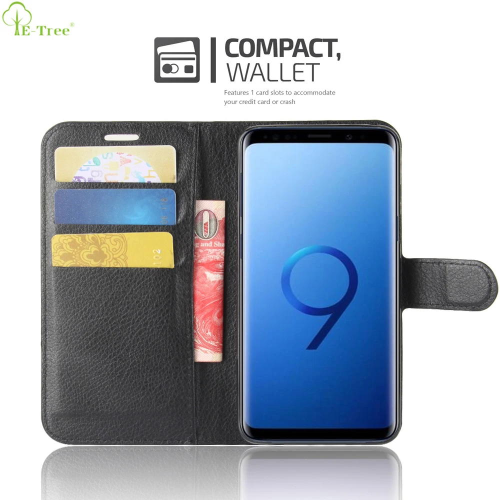 Личи Бумажник Флип кожаный чехол для Samsung Galaxy S9, слоты для карт мобильный чехол для Samsung S9 плюс