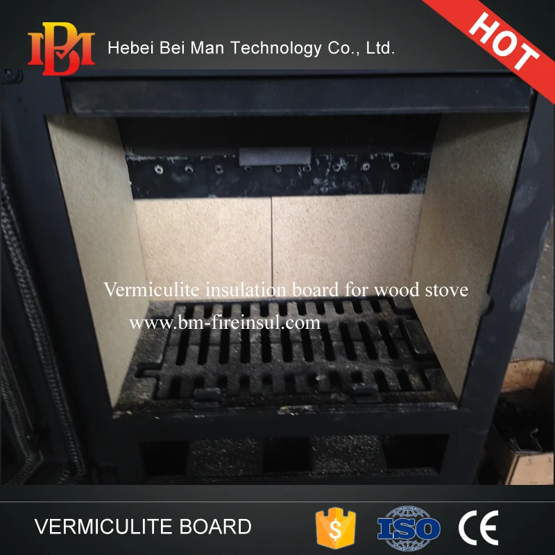 
Vermiculite fire board for wood burning stove and fireplace 