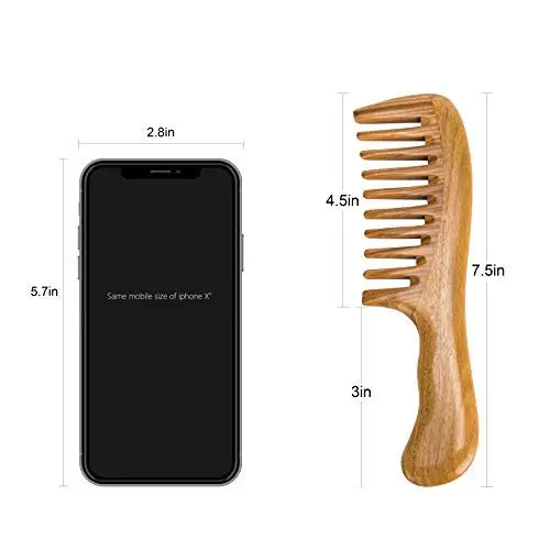Hair Comb for Detangling Combs No Static Natural Wooden Sandalwood Comb for Women and Men