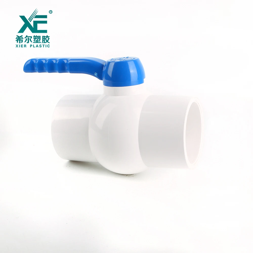 Factory price pvc compact ball valve with blue long handle