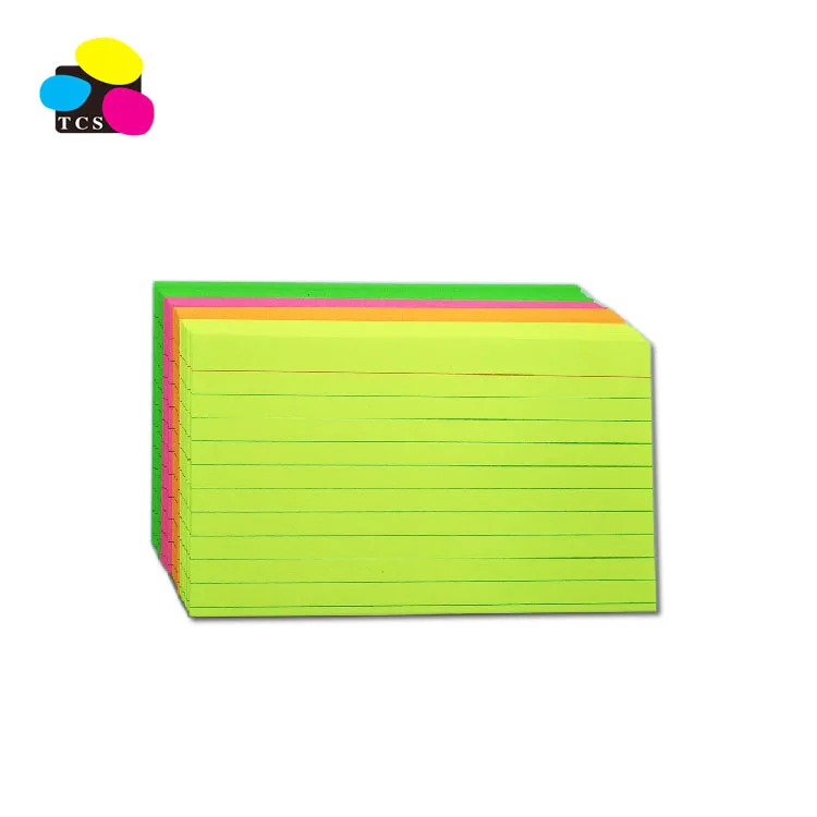 3x5 ,4x6, 5x8 paper rainbow neon pack  index review cards