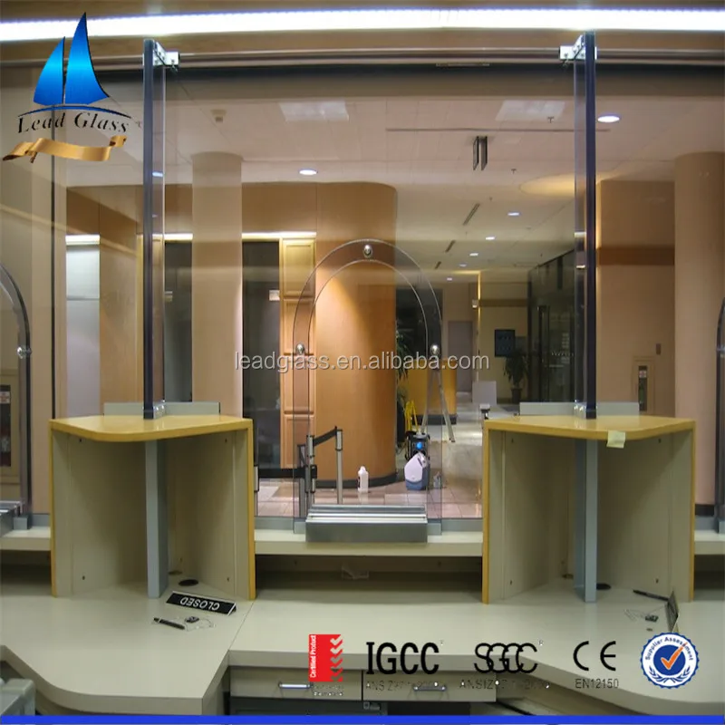 28mm Security Laminated bulletproof Bullet Proof Glass Sheets Panels For Building Walls Bank Counters