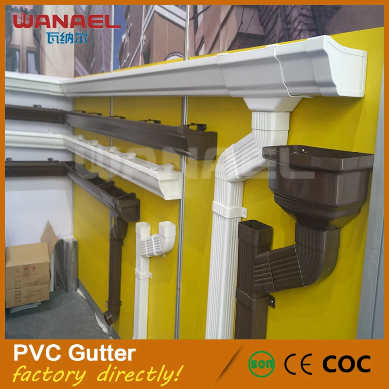 Free Sample New Decoration Material Half Round Type Plastic PVC Rainwater Gutter