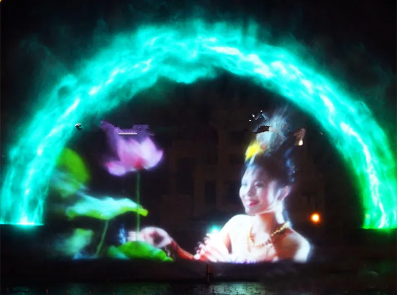 theme park water decoration water screen projection pools sculpture fountain