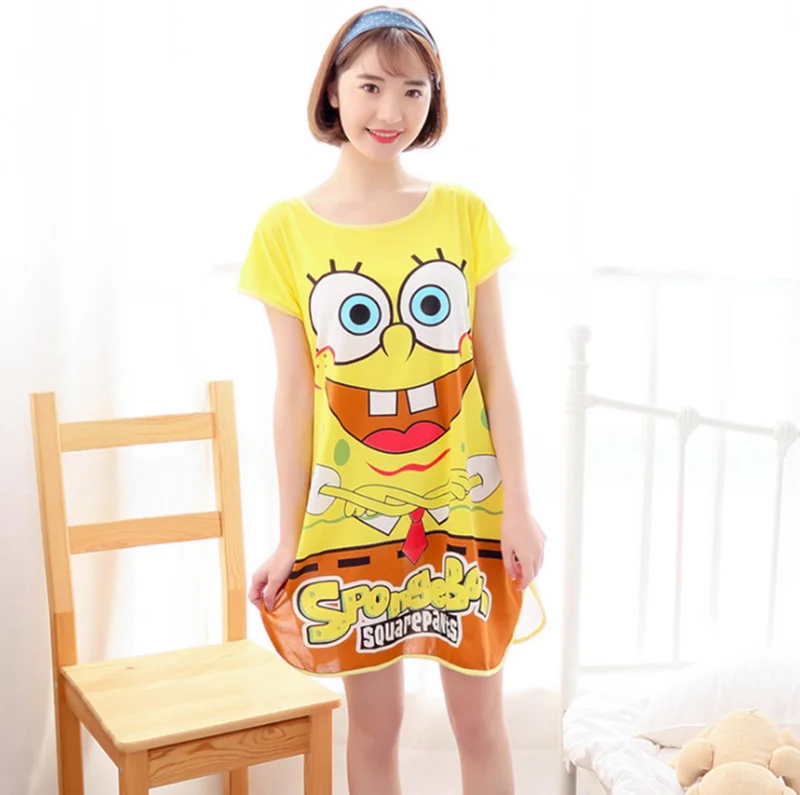 Летняя женская ночная рубашка пижама Женская хлопковая Свободная Повседневная недорогая