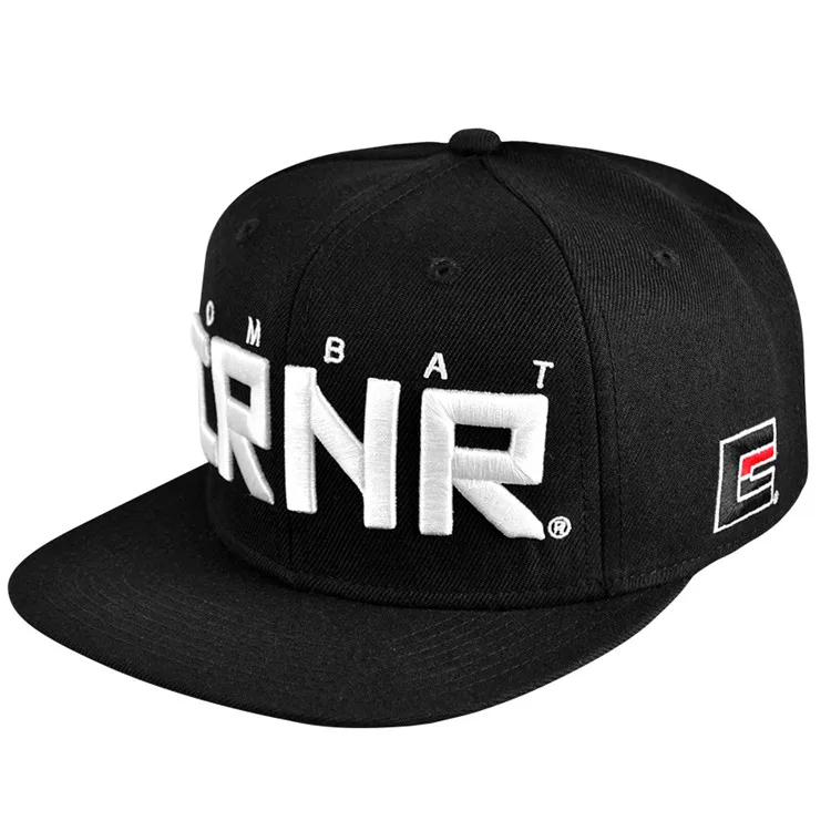 Custom Flat Bill 6 Panel Hat 3D Embroidered Snapback Hat