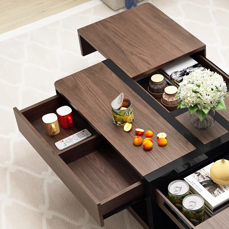 Wholesale Living Room Furniture Sets Large Capacity Storage Modern White Wood Coffee Table