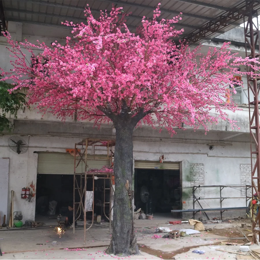 Garden decorative artificial big blossom flowering tree for mall hall decoration