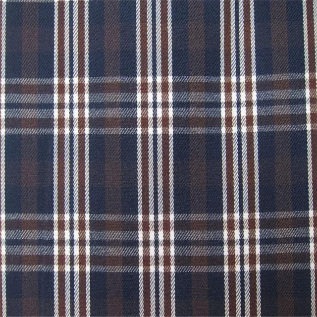 Inventory wholesale 16s 100% cotton yarn dyed check fabrics