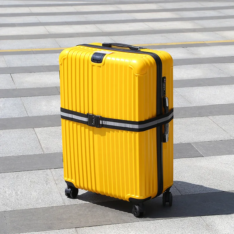 Custom luggage strap,polyester luggage belt with lock,travel luggage bag belt