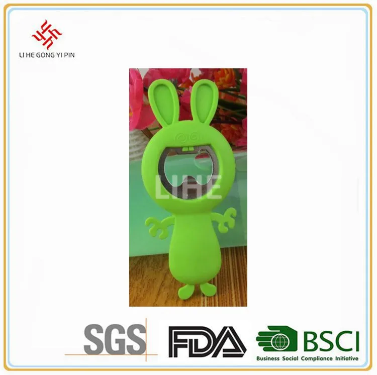 Hot Sale Custom Beer Bottle Opener Rabbit PVC Bottle Opener