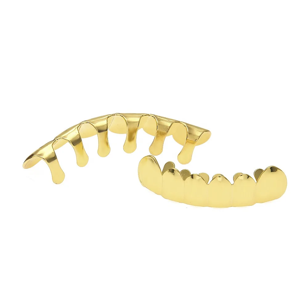 fashion brass Grillz Real gold teeth braces