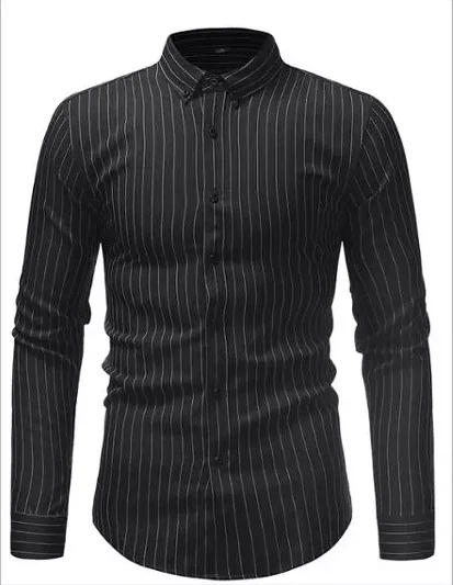 Повседневные модные мужские рубашки из 100% хлопка с длинным рукавом и принтом