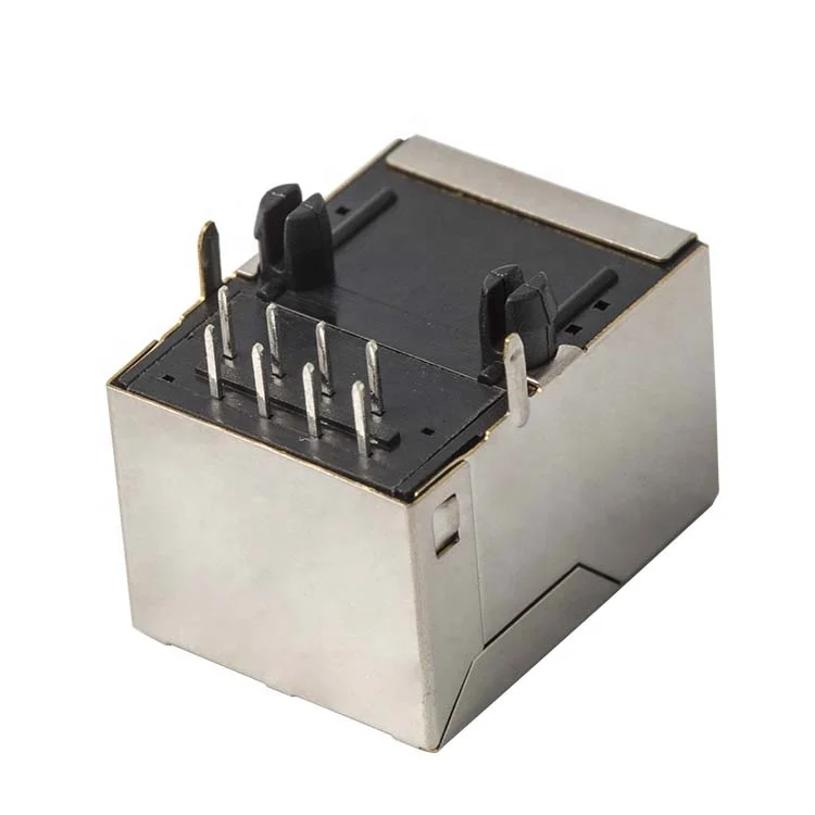 Metal shielded right angle SMD RJ45 connector with magnetics