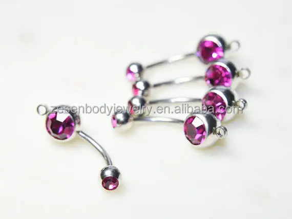 Stainless Clear Crystal Diy O-Ring Add A Charm Belly Ring With Loop Accessories Women Belly Rings Piercing Jewelry