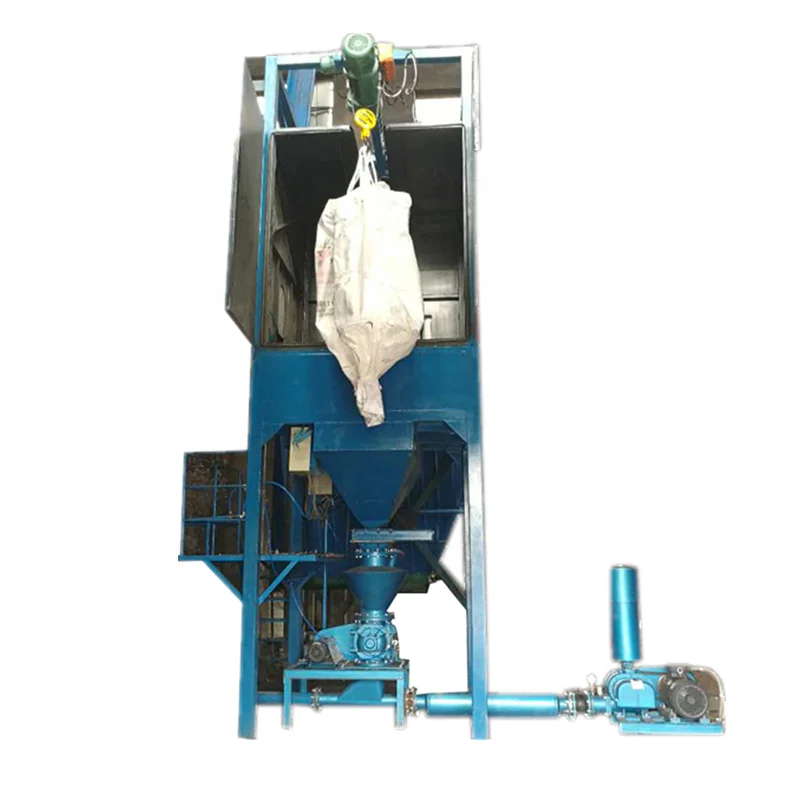 Automatic cement sand granule bulk bag unpacking station discharging unloader machine