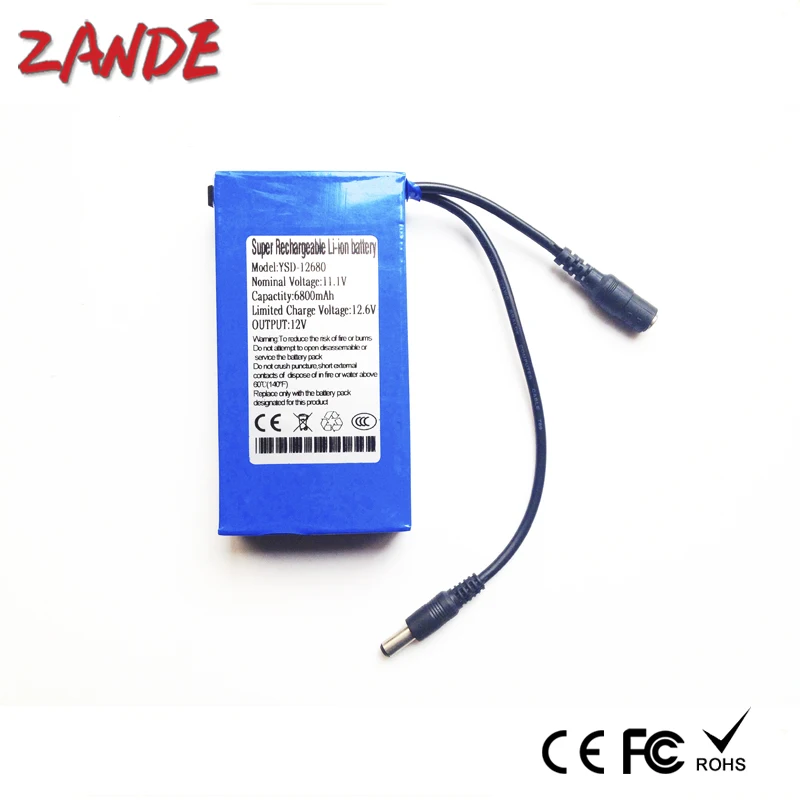 Super rechargeable OEM 12V li-ion battery pack 5000mah without on/off switch for LED Board or Lan router