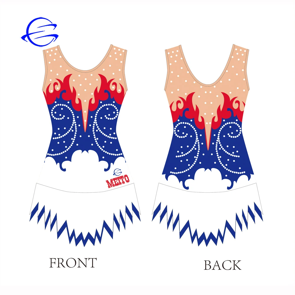 Customized Design Kids Dance Wear Sublimation Rhythmic Leotards Rhinestones Gymnastics Leotards For Girls