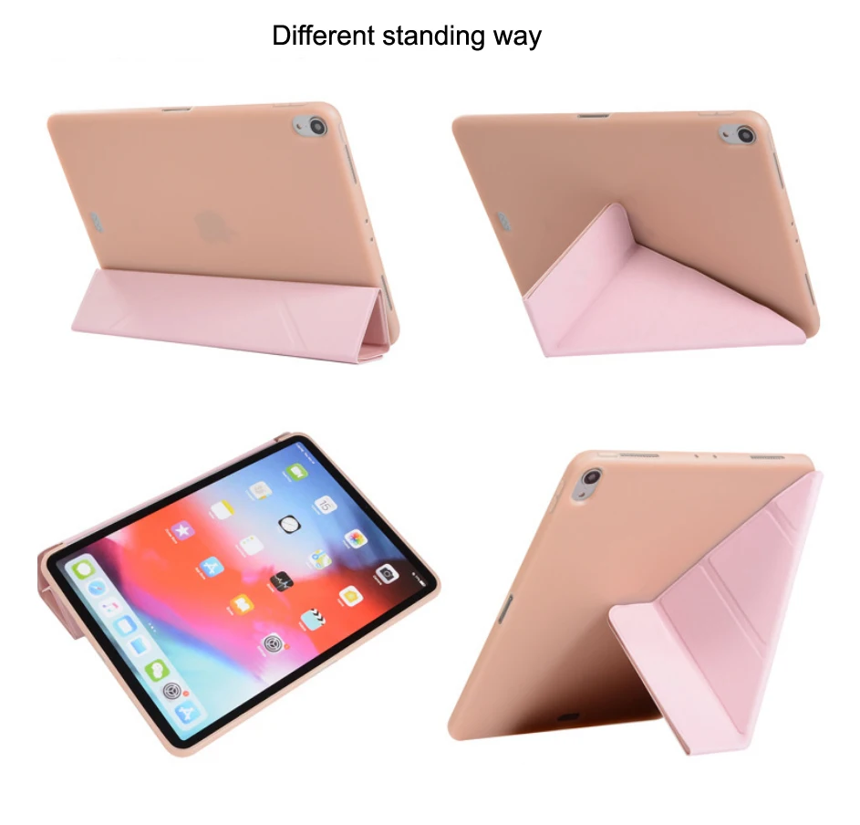 Leather smart flip kids tablet silicone case cover for iPad