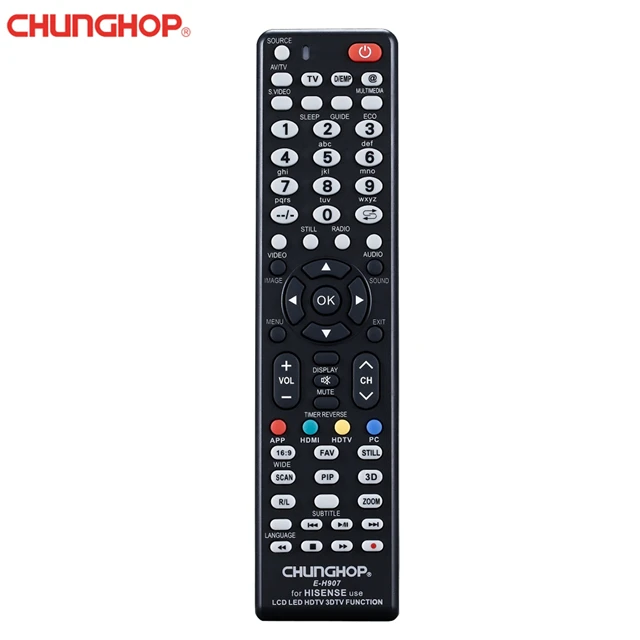 Chunghop E-H907 High Quality Cheap TV Remote Control Replacement for Hisense LED LCD TVs