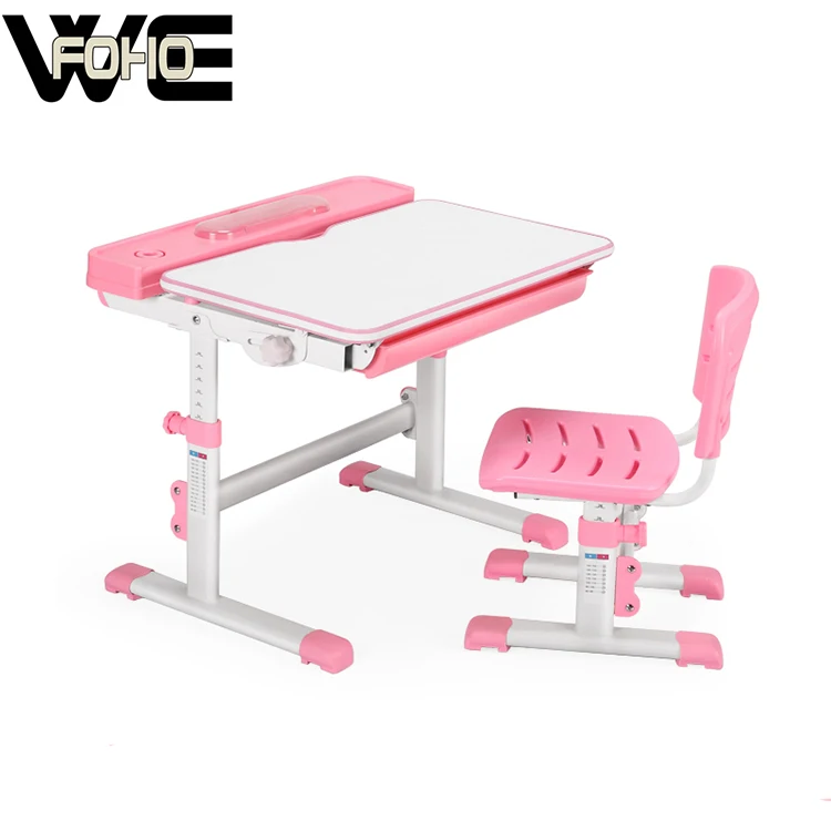 OEM Student Desk and Chair Plastic Modern Adjustable Height Kids School Study Desk and Chair
