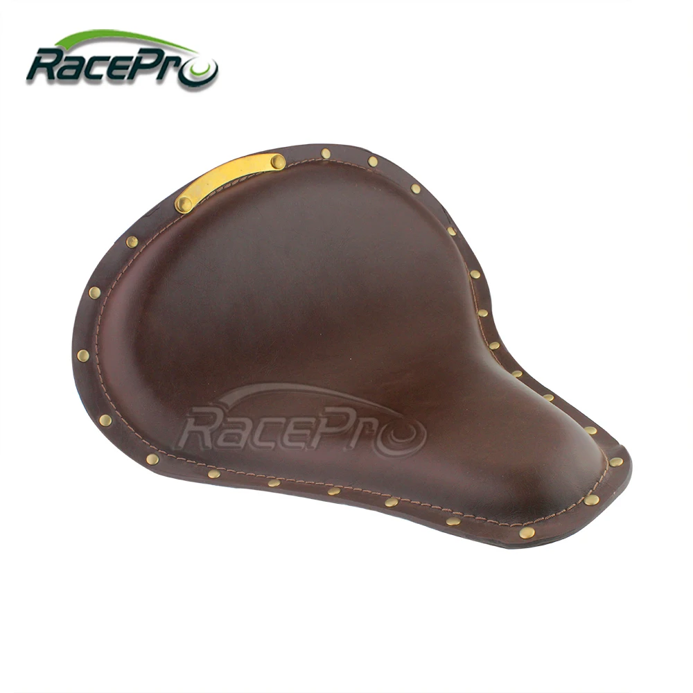 Brass Rivets Synthetic Leather Solo Seat For Harley Chopper Bobber Sportster Custom