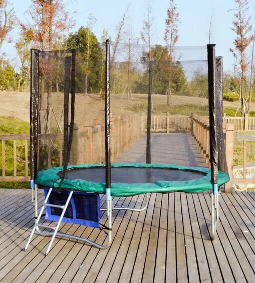 244cm 250cm outdoor gymnastic trampoline with high quality PE safety net
