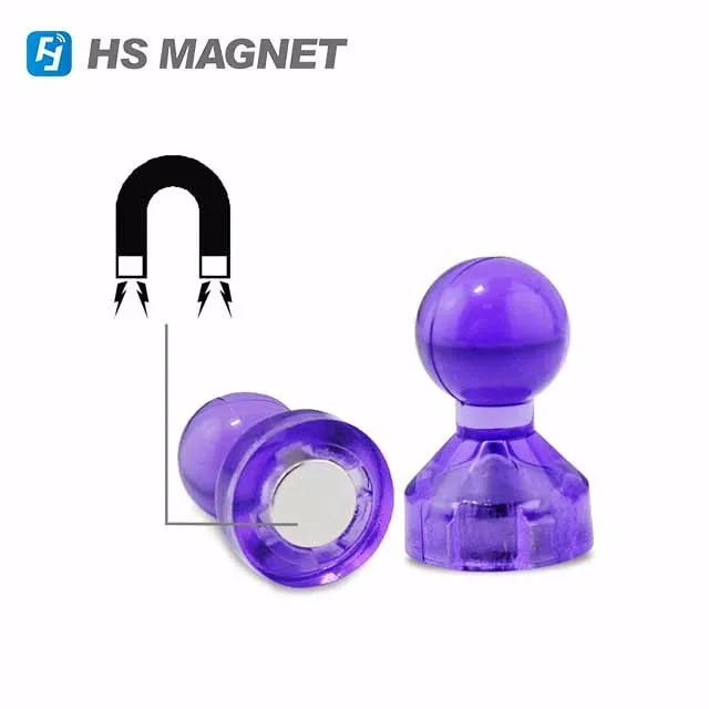 super strong permanent neodymium plastic customized Whiteboard Magnets Push Pins for Refrigerator,School and Office kitchen