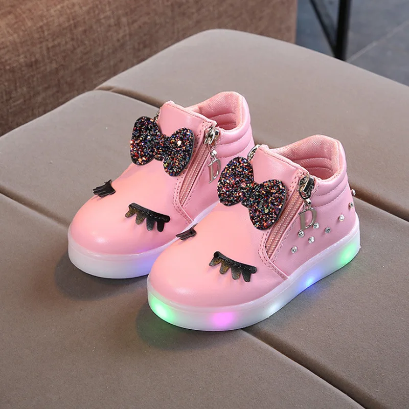 
New Trend Fashion Popular Children Casual Shoes Girls Cute Bow Light Shoes 