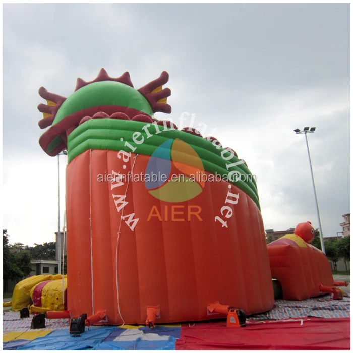 Largest water pool Dragon Inflatable floating playground  Water Park amusement  For Sale